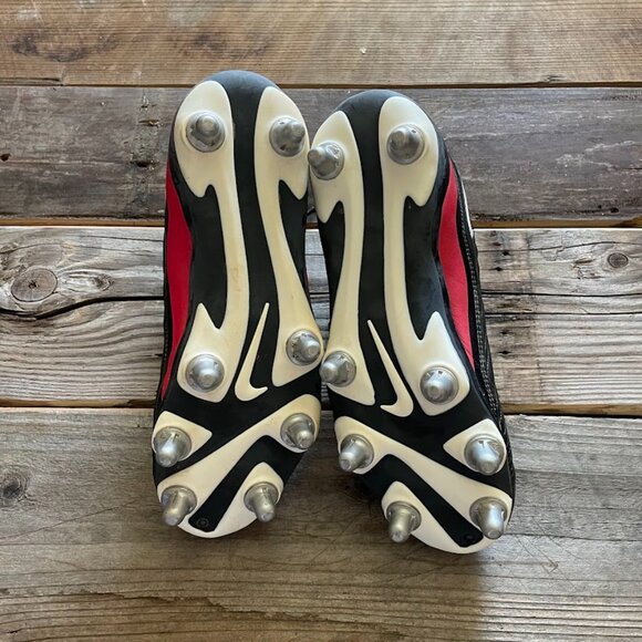 New Men Vintage Nike Rugby XV Black Red Cleats Shoes main image 2